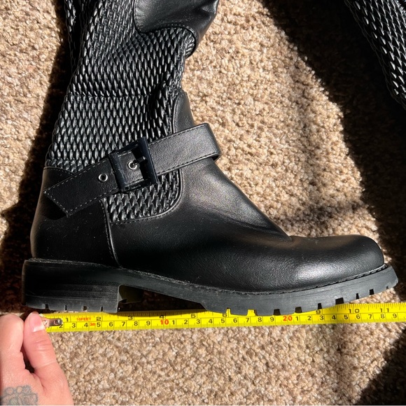 JustFab black pleather “Caterine” thigh high boot 7.5 - Picture 4 of 8